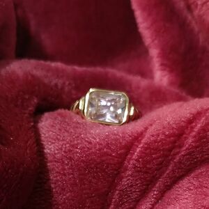 18kt gold plated gemstone ring size 6
